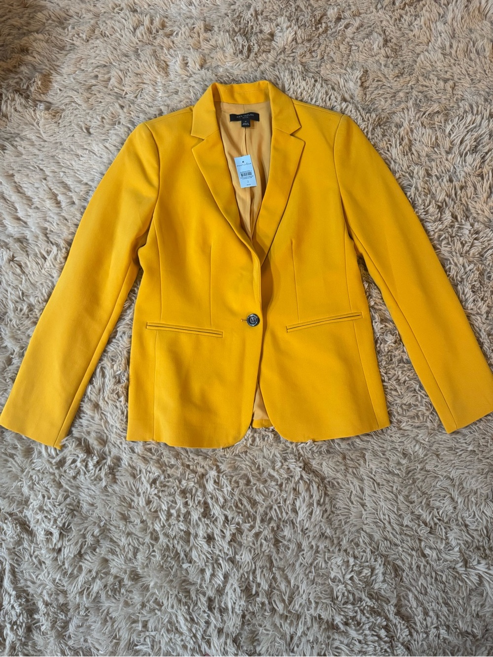 Ann Taylor Yellow Single-Button Blazer